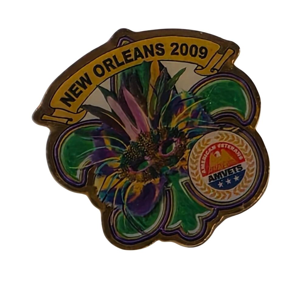 Vintage Mardi Gras New Orleans 2009 Commemorative Pin 1 Inch